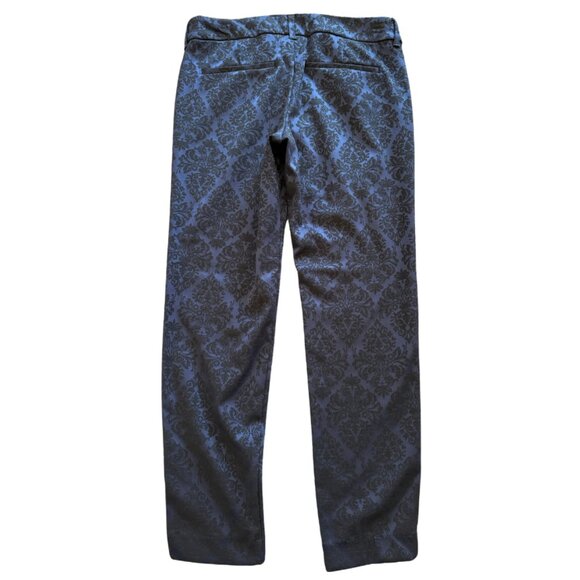 Old Navy Mid Rise Pixie Jacquard Pants size 4 in Blue Jacquard - Picture 2 of 10